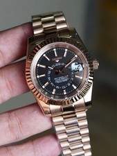 GMT Watch Rose Gold Case Black