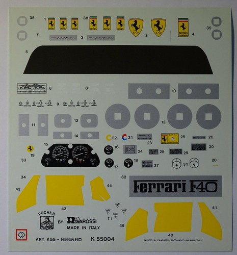 Pocher ferrari aufkleber - 1:8,