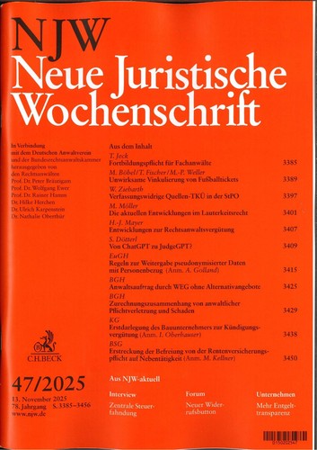 Njw 2025 neue - neue, juristische