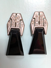 Ohrclips Ohrringe Statement Vintage schwarz silberfarben Strass Modeschmuck