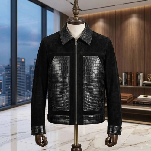 Herren krokodildruck jacke - krokodildruck,