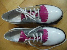 CULT Damenschuhe Gr 38 Sneaker NEU M. Karton weiß Pinkzunge abnehmbar