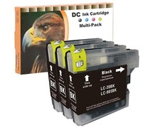 3 schwarze Patronen passend für Brother DCP-145C DCP-165C DCP-195C DCP-365CN