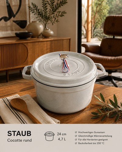 Staub cocotte rund 7 l - 24, cm