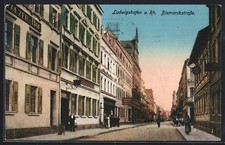 Ludwigshafen a. Rh., Bismarckstrasse mit Hotel, Ansichtskarte 