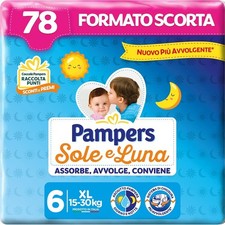 Pampers Sohle und Luna Extralarge Windeln, Größe 6 (15-30 kg), 78 Windeln