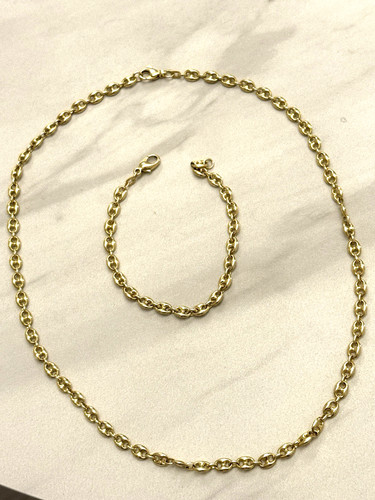Bohnenkette mit armband - bohnenkette,