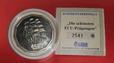 Segelschiffmedaille ECU EUROPA 1995, 41 mm. Kupfer-Nickel / Mit Zertifikat
