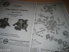 Mercedes 180 Ponton,  Solex-Fallstrom-Vergaser Typ 32 PICB - Ersatzteileliste