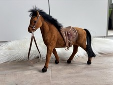 90er Jahre Pony Braun beflockt Vintage Spielzeugpferd