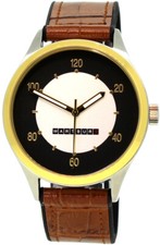 Wartburg® 311 Automatik Herrenuhr Goldpunkt Tacho Design Hybrid Leder braun 41mm