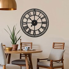 Wanduhr 40cm Eisen Analoge stille Uhr mit Zeigern Lautlos Büro Küchenuhr Wanduhr