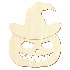 Halloween Holz Kürbis mit Hut