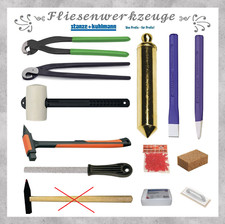 Fliesenwerkzeug Auswahl: Fliesenlochzange Fliesenhammer Fliesenfeile Schwamm etc