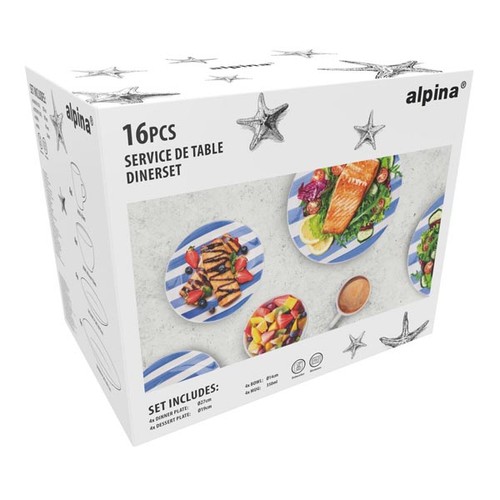 Alpina geschirr teilig - geschirr, 16-teilig
