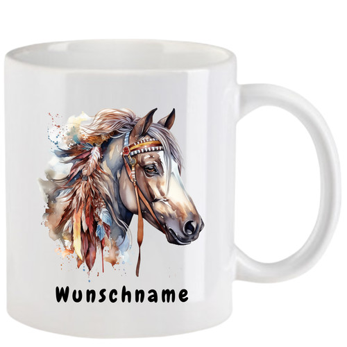 Tasse mit indianerpferd - tasse,
