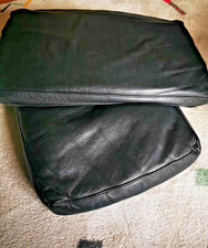 Kissen, Leder, Polster, Sitzkissen, schwarzes weiches Glattleder, wie neu