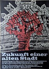 Poster Plakat - Zukunft einer alten Stadt - Stadtplan - Bauzentrum München 1967
