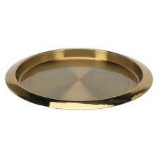 Edelstahl Tablett rund ca. 35cm Serviertablett Dekoteller Metall Dekotablett 