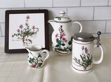Villeroy & Boch Botanica: Bierkrug, Teekanne, Milchkännchen, Untersetzer. 