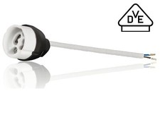 GU10 Fassung Keramik 10Stk Brandschutz mit Aderendhülsen (0,95 EUR/Stk.)