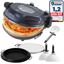 Pizzamaker Pizzaofen elektrisch – 1200 W- 32cm- 400°C – 5-tlg Set mit Pfanne