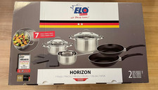 ELO Horizon Edelstahl Kochtopf & Pfannen-Set 7 teilig, alle Herdarten, Backofen