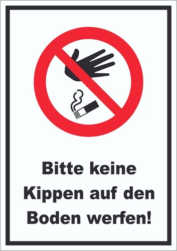 Bitte keine kippen auf - kippen, den