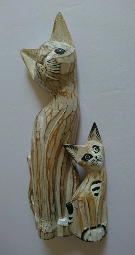 Holzfiguren katzen - holzfiguren,