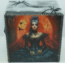 Holz, Spardose, Sparbüchse, Halloween, Vampirfrau,Geschenkverpackung,Geld,