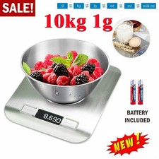Küchenwaage Digital Edelstahl 10KG/1g LCD Electronic Grammwaage Haushaltswaage