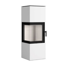 Pixel L Eck-Kaminofen 7kW Weiß