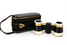 Gepflegtes Vintage Hensoldt Wetzlar, Opernglas DIADEM, schwarz gold Perlmutt #B2