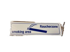 Hinweisschild 200x48mm "Raucherzone " Schild selbstklebend / KSNr.2