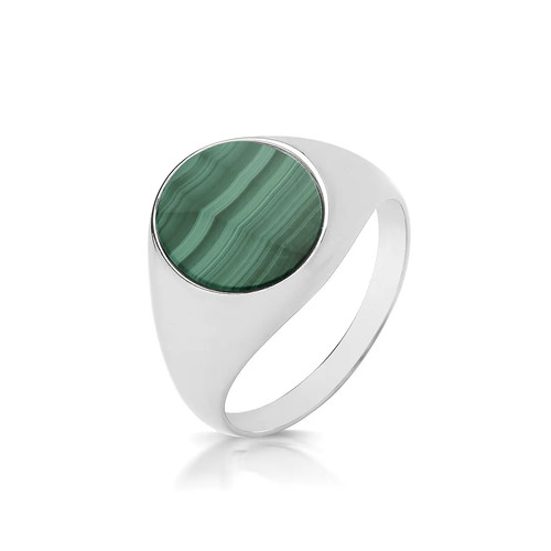 Dreifach ovaler malachit ring - malachit,