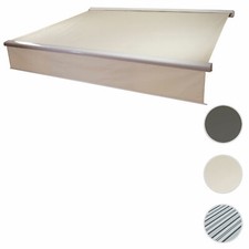 Elektrische Kassetten-Markise T124, Vollkassette, 4x3m ausfahrbarer Volant