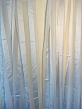 Gardinen Vorhänge 2 Schals Fenster Stoff Weiß gestreift Farbe Weiß