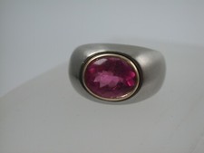 Edler Designerring Platin 950 / Gold 750 Mit pink Turmalin