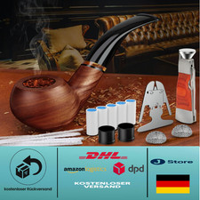 Handgefertigte Holz-Räucherpfeife | Naturtextur | Langlebig