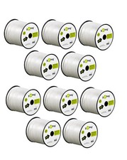 10er Set Lautsprecherkabel weiß CU - 100 m Rolle, Querschnitt 2 x 0,5 mm²