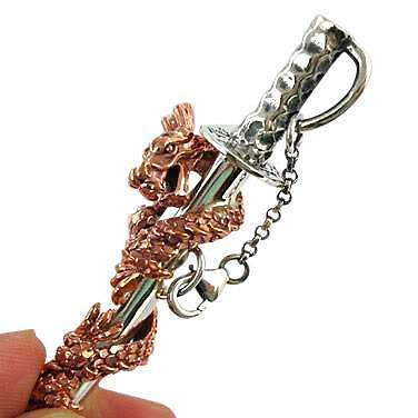 Kupfer drache silber schwert - kupfer,