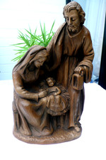 KUNST SKULPTUR MARIA UND JOSEF JESUSKIND FIGUR GRUPPE WEIHNACHTEN SKULPTUREN !!!