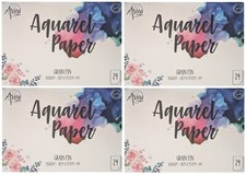 Zeichenblock Aquarellpapier Block 300 GSM A4 Malblock 21 x 29,7 cm 4 x 24 Blatt