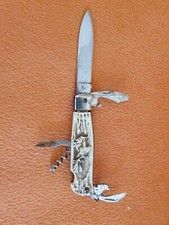 Altes Taschenmesser mit Hirschmotive für Sammler
