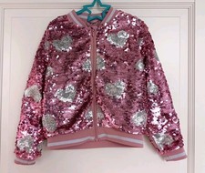 H&M Glitzerjacke Paillettenjacke Gr. 122