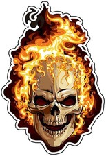 Skull Aufkleber Feuer