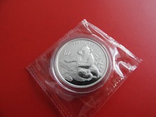 *China Panda 10 Yuan 1998 Silber  1 Oz. 999 *Eingeschweißt (Ki.Rot)