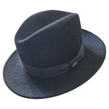 Göttmann Herren Hut Schwarz Wolle Klassisch Fedora Trilby Gr. UNI