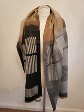Be gold XL Tuch Schal beige grau schwarz kariert NEU