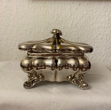Biedermeier Zuckerdose Versilbert Silber Schatulle um 1840 